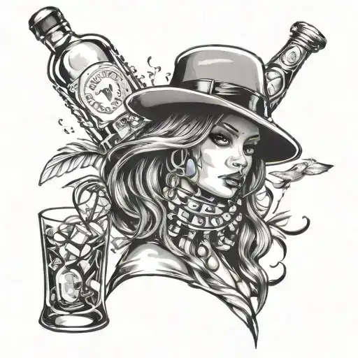 roulette cards dices ice cube greygoose vodka bottle belvedere vodka bottle girl with lv cap tattoo design idea