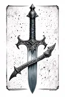Medieval sword tattoo design idea