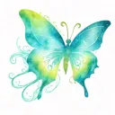butterfly with wings made of aurora borealis swirling away from the butterfly tattoo design idea