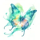 butterfly with wings made of aurora borealis swirling away from the butterfly tattoo design idea