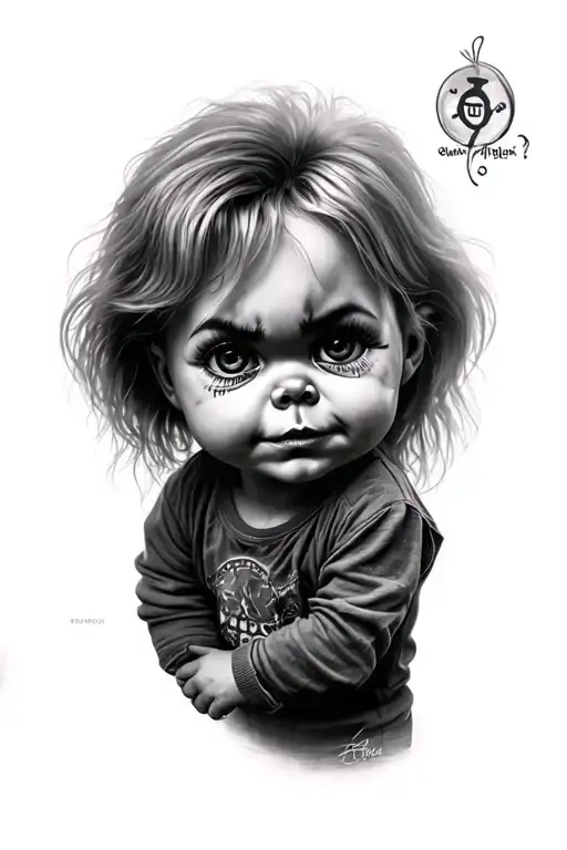 chucky and Tiffany tattoo design idea
