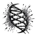 welding sparks and music DNA double helix intertwined tattoo design idea