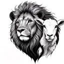 Lion And Lamb tattoo design idea