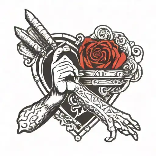 I love you in sign language with Roman numeral 6 tattoo design idea