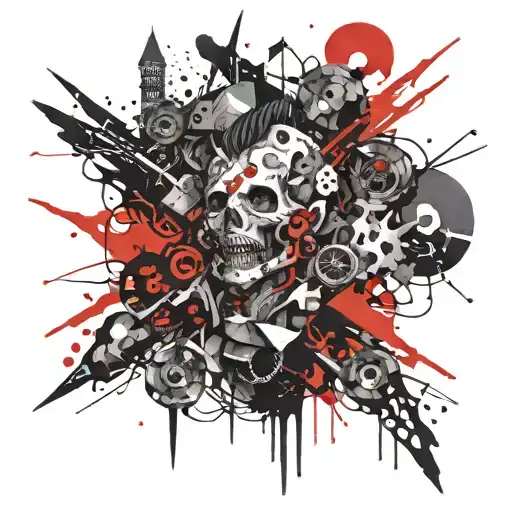 on earth and in hell tattoo design idea