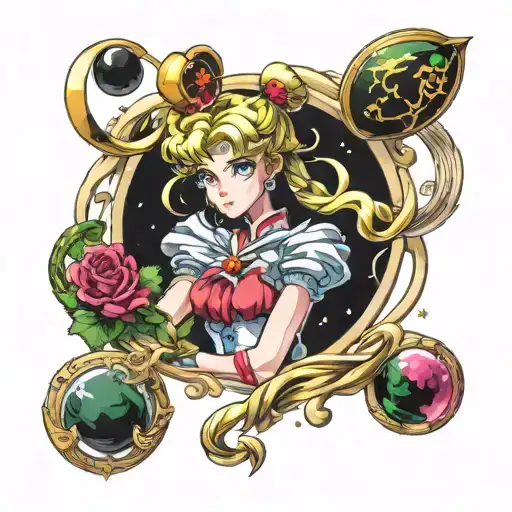 Irish sailor moon tattoo design idea