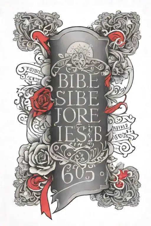 christian forearm sleeve with bible verse proverbs 3:5-6, with key words bigger and in red ink tattoo design idea