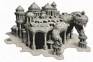 body building sandcastles tattoo design idea