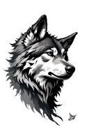 Forest, Lune Wolf's Head, River tattoo design idea