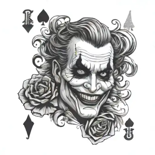 playing cards with the joker from suicide squad  tattoo design idea
