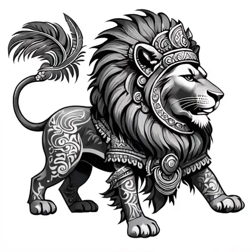 ravana and sri lanka lion tattoo design idea
