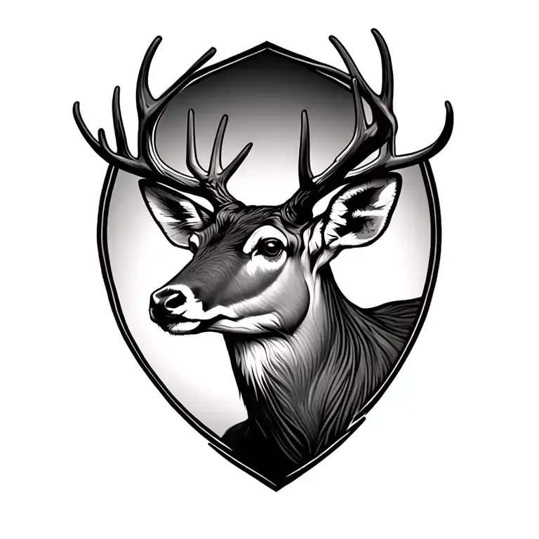Deer head tattoo design idea