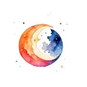mother with two sons, but make it about Mother Nature. I like moons, starts. my two sons nicknames are Bear and cookie.  tattoo design idea