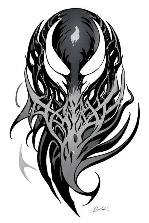 symbiote goo stretching tribal tattoo tattoo design idea