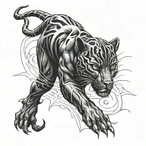 black panther tattoo design idea