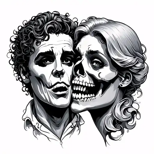 comedy and tragedy in filagree tattoo design idea