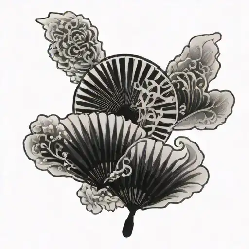 norigae fan tattoo design idea