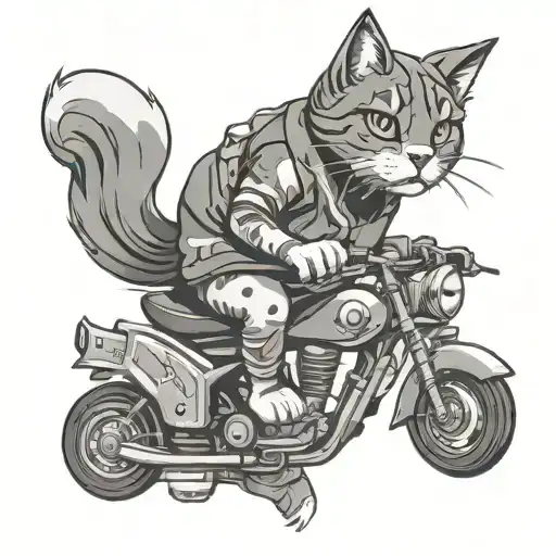 turbo granny cat from dan da dan anime tattoo design idea