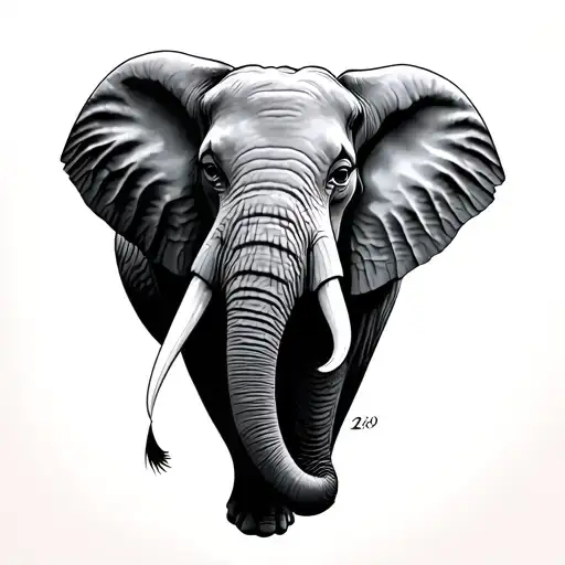 Elephant face tattoo design idea