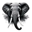 Elephant face tattoo design idea