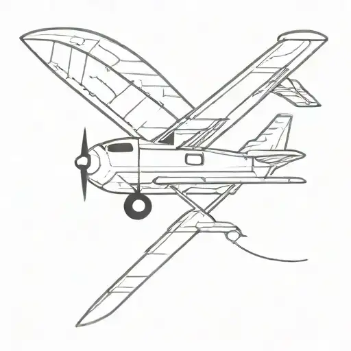 aeroplane aesthetic tattoo design idea