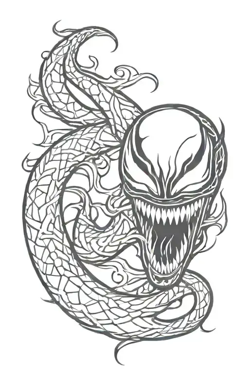 venom and polynesian tattoo tattoo design idea