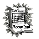 "That Creative Accountant" "That Creative Accountant" vines intertwined with abacus and a book tattoo design idea
