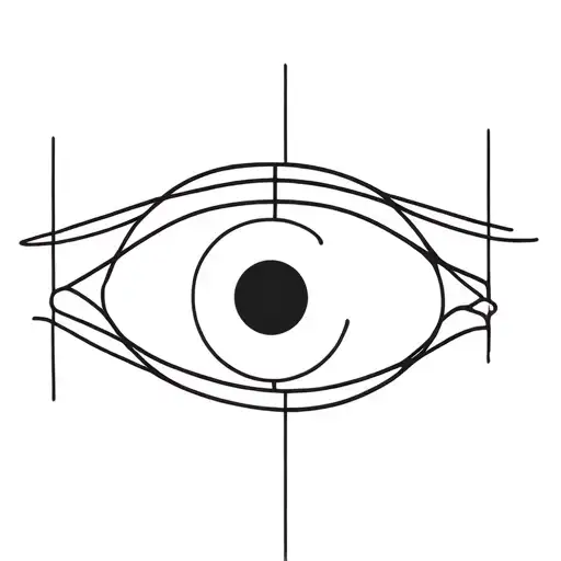 an eye where the eyelids are made up of two lines forming a feedback loop tattoo design idea