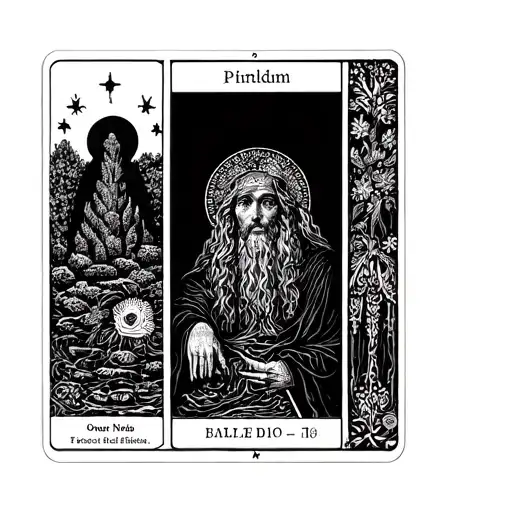 In the style of the tarot card hermits tattoo design idea