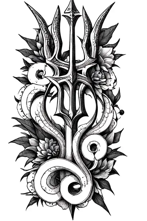 Ukrainian Tryzub Trident tattoo design idea