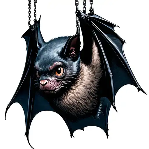 bat hanging upside tattoo design idea