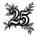 Number 25 tattoo design idea