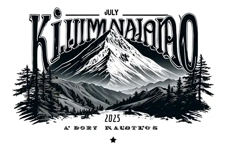 "Kilimanjaro July 2025" Kilimanjaro tattoo design idea