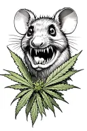 rat fink cannabis farmer tattoo design idea
