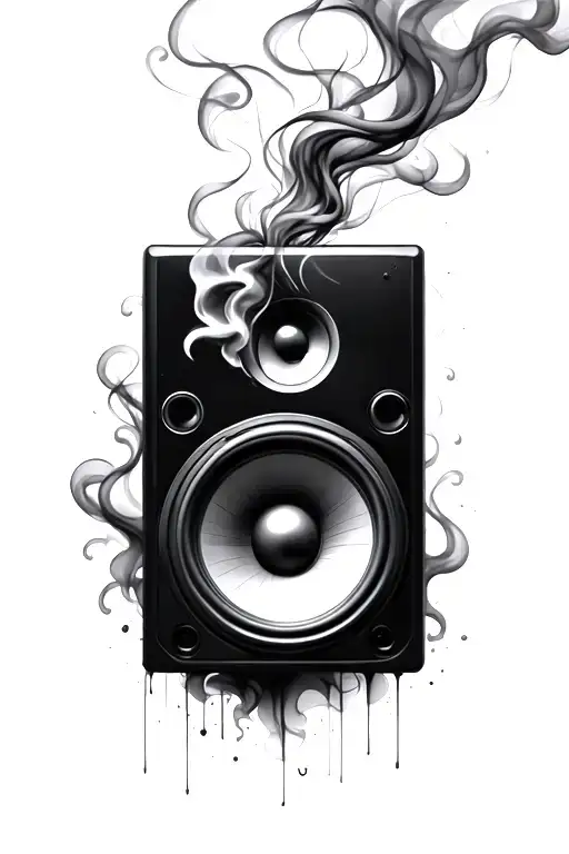 speaker eye smoke tattoo design idea