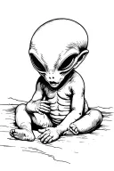 Horror Alien Creepy Baby tattoo design idea