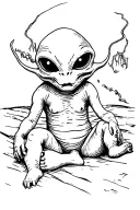 Horror Alien Creepy Baby tattoo design idea