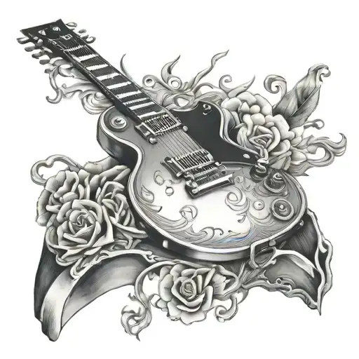 les paul 59 guitar tattoo design idea