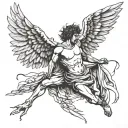 Icarus falling from the sky tattoo design idea