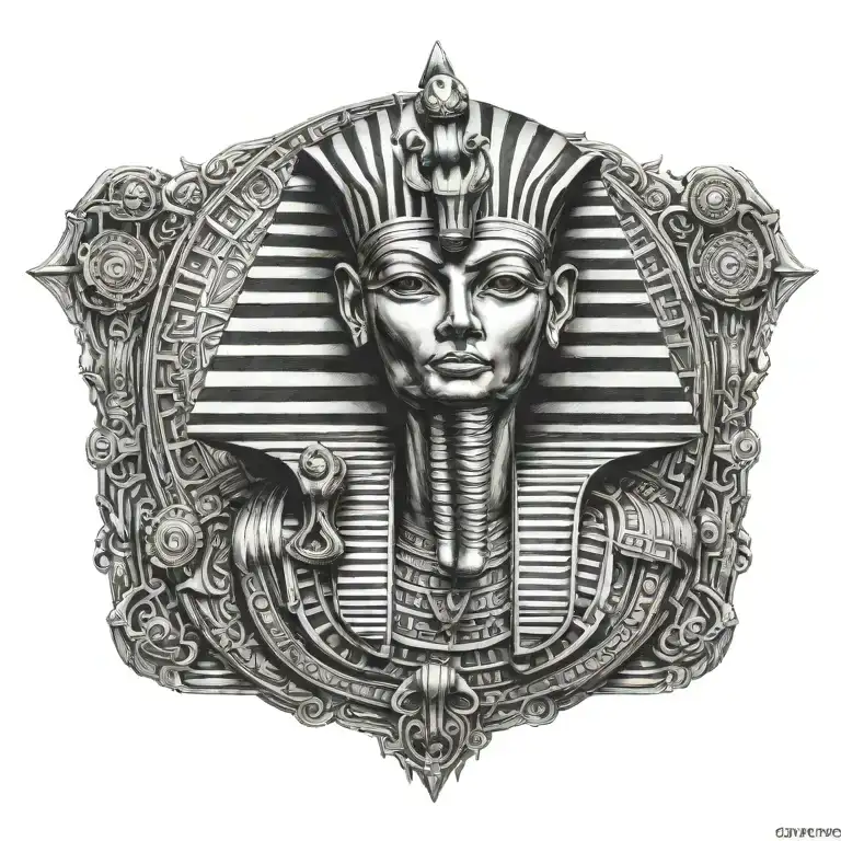 tattoo sketch Pharaoh Cheops tattoo design idea