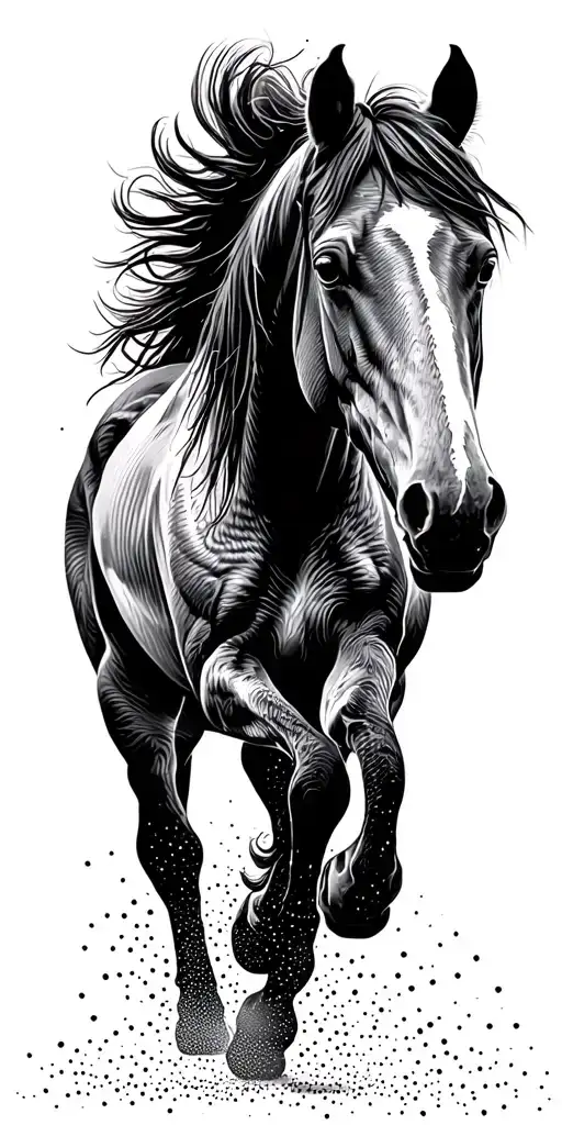 Horses running alongside tattoo design idea