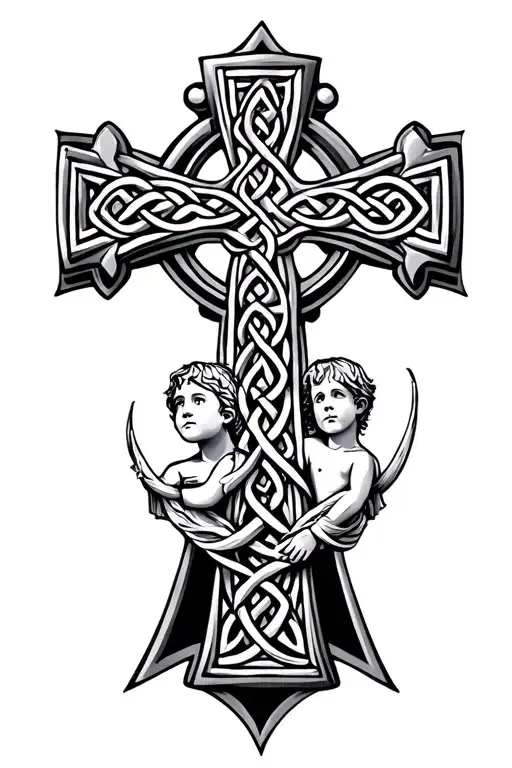 Celtic cross father and son matching tattoos  tattoo design idea