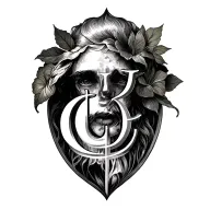 initials engraved tattoo design idea