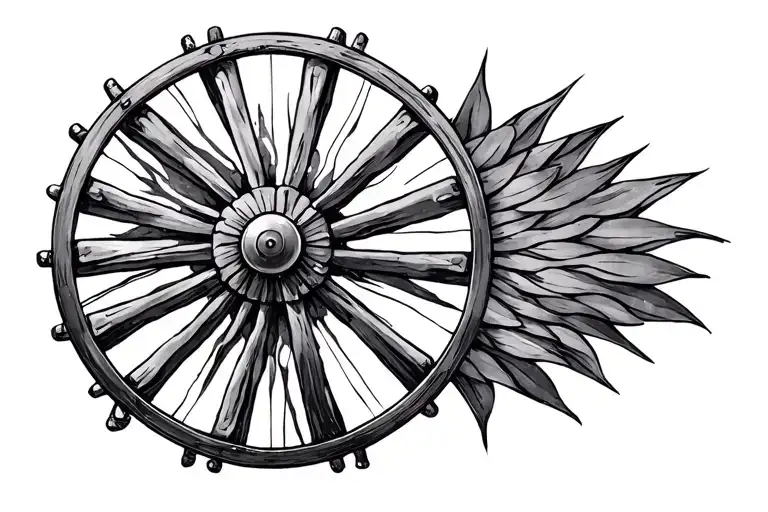Spinning wheel tattoo design idea
