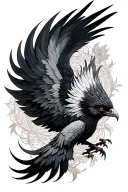 phoenix and mandala incorporating elements tattoo design idea