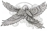 half wing breaking off representing Icarus falling from the sun tattoo design idea