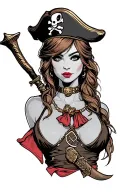 female pirate tattoo design idea