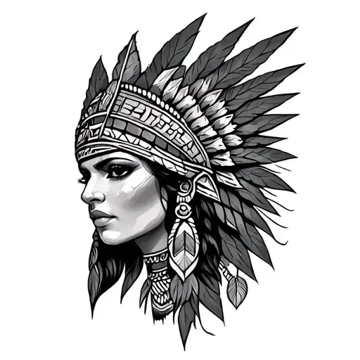 Aztec princess  tattoo design idea
