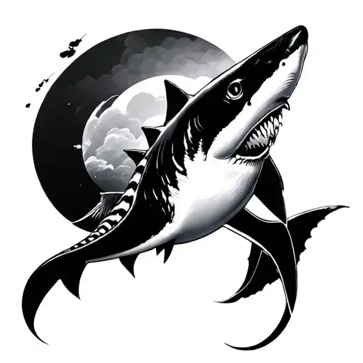 Japanese Shark tattoo design idea