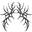Smooth, branching lines like soft energy veins. Organic and calm, no shading, natural anatomical flow. tattoo design idea